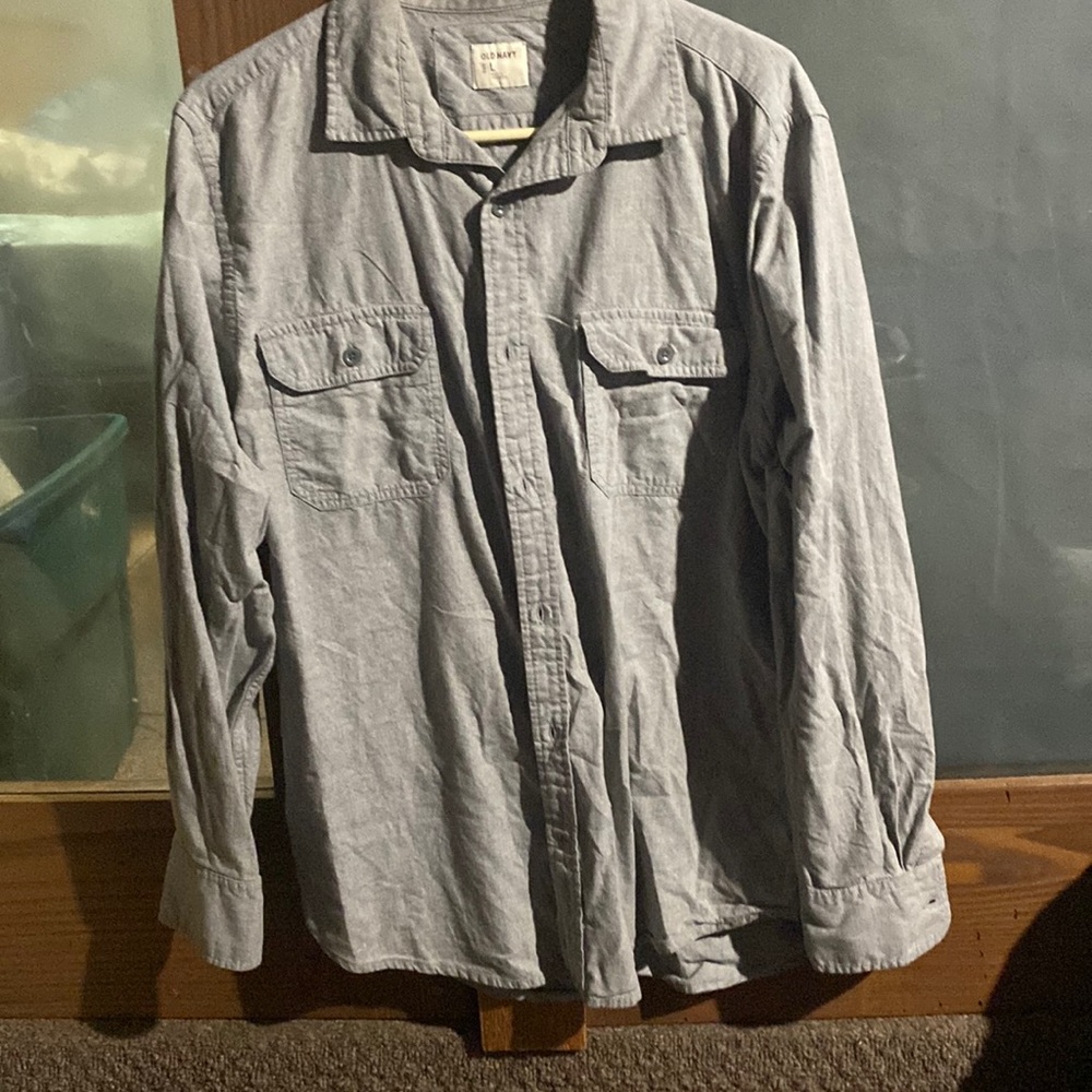 Old Navy Large Long Sleeve Gray Dress Shirt